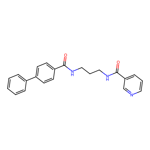 N-[3-[(4-phenylbenzoyl)amino]propyl]pyridine-3-carboxamide structure