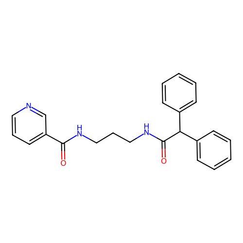 N-[3-[(2,2-diphenylacetyl)amino]propyl]pyridine-3-carboxamide structure