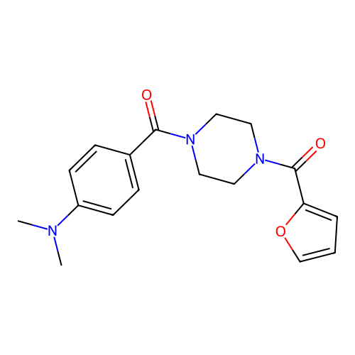 {4-[4-(Dimethylamino)benzoyl]piperazino}(2-furyl)methanone structure