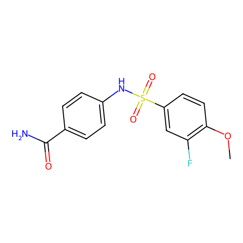 4-[(3-Fluoro-4-methoxyphenyl)sulfonylamino]benzamide structure