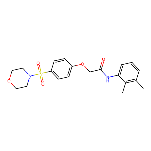 N-(2,3-dimethylphenyl)-2-(4-morpholin-4-ylsulfonylphenoxy)acetamide structure