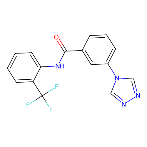 3-(1,2,4-triazol-4-yl)-N-[2-(trifluoromethyl)phenyl]benzamide structure