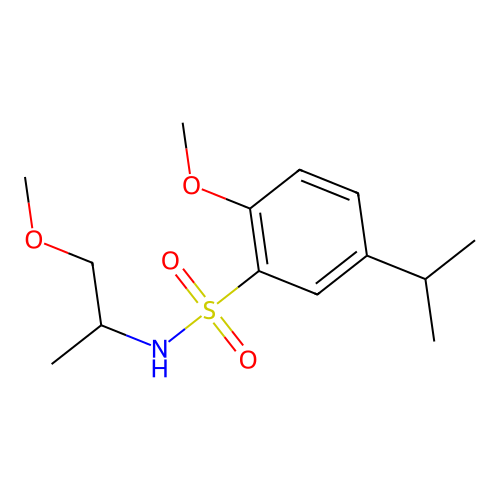 2-methoxy-N-(1-methoxypropan-2-yl)-5-propan-2-ylbenzenesulfonamide structure