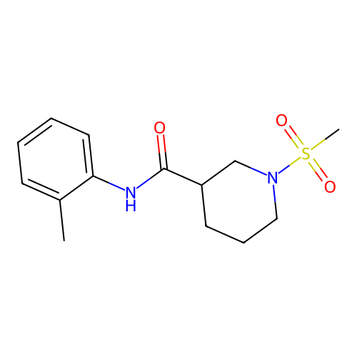 N-(2-methylphenyl)-1-methylsulfonylpiperidine-3-carboxamide structure