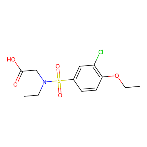 N-[(3-chloro-4-ethoxyphenyl)sulfonyl]-N-ethylglycine structure
