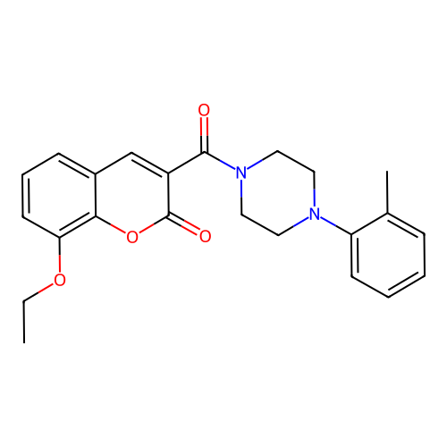 8-ethoxy-3-(4-(o-tolyl)piperazine-1-carbonyl)-2H-chromen-2-one structure