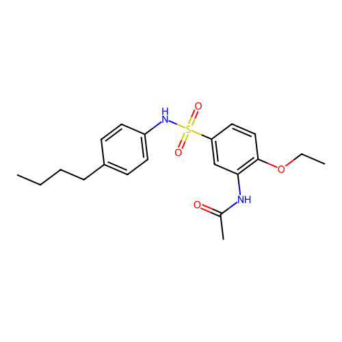 N-[5-[(4-butylphenyl)sulfamoyl]-2-ethoxyphenyl]acetamide structure