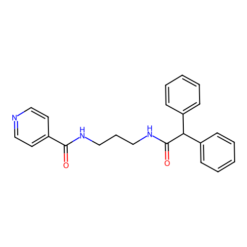 N-{3-[(diphenylacetyl)amino]propyl}pyridine-4-carboxamide structure