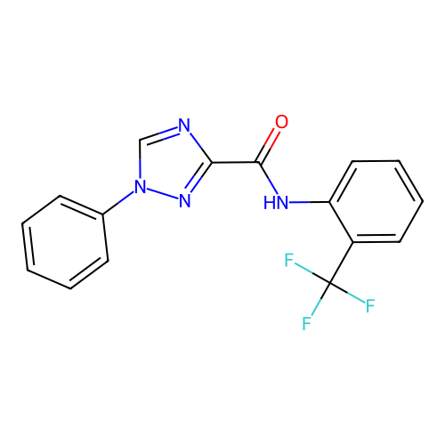 1-phenyl-N-[2-(trifluoromethyl)phenyl]-1,2,4-triazole-3-carboxamide structure