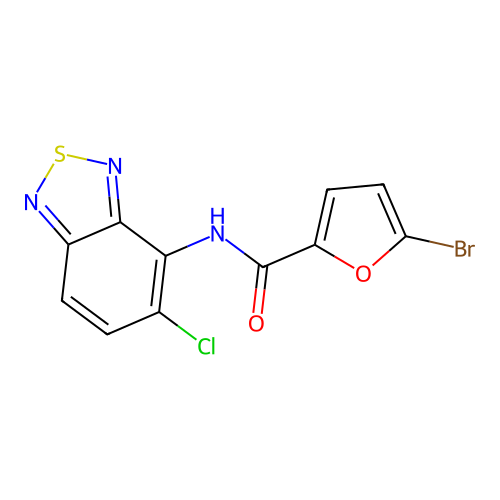 5-bromo-N-(5-chloro-2,1,3-benzothiadiazol-4-yl)furan-2-carboxamide structure