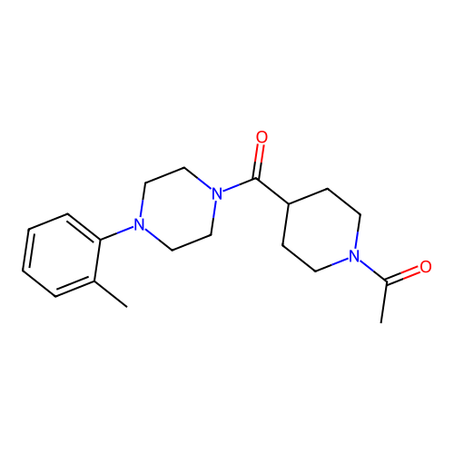 1-[4-[4-(2-Methylphenyl)piperazine-1-carbonyl]piperidin-1-yl]ethanone structure