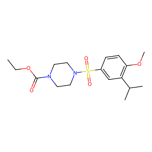 Ethyl 4-{[4-methoxy-3-(propan-2-yl)phenyl]sulfonyl}piperazine-1-carboxylate structure