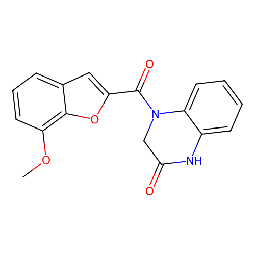 4-(7-methoxybenzofuran-2-carbonyl)-3,4-dihydroquinoxalin-2(1H)-one structure