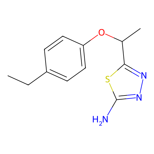 5-[1-(4-Ethylphenoxy)ethyl]-1,3,4-thiadiazol-2-amine structure