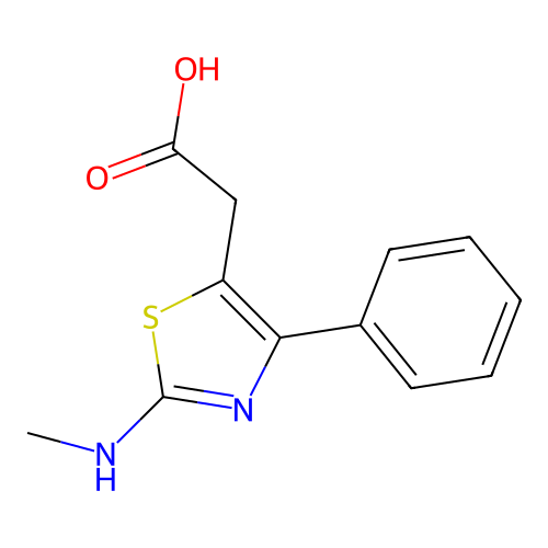 [2-(Methylamino)-4-phenyl-1,3-thiazol-5-yl]acetic acid structure