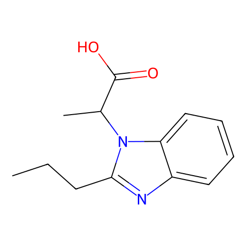 2-(2-propyl-1H-benzimidazol-1-yl)propanoic acid structure