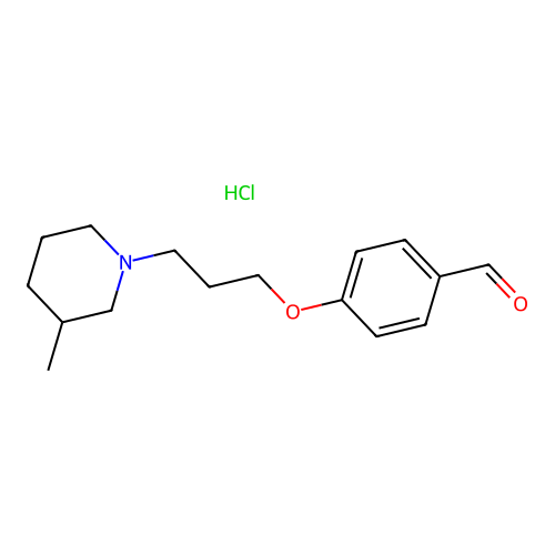 4-[3-(3-Methyl-1-piperidinyl)propoxy]benzaldehyde hydrochloride structure
