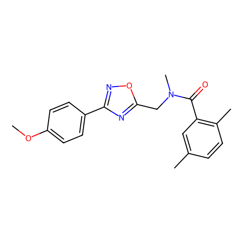N-[[3-(4-methoxyphenyl)-1,2,4-oxadiazol-5-yl]methyl]-N,2,5-trimethylbenzamide structure