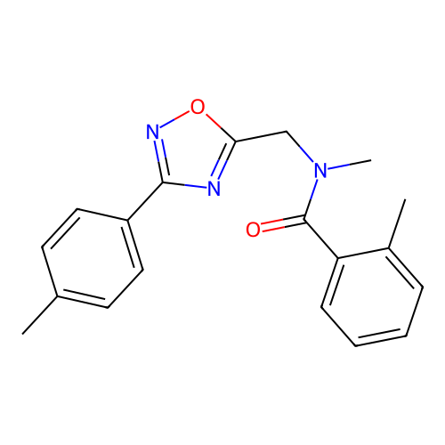 N,2-dimethyl-N-[[3-(4-methylphenyl)-1,2,4-oxadiazol-5-yl]methyl]benzamide structure