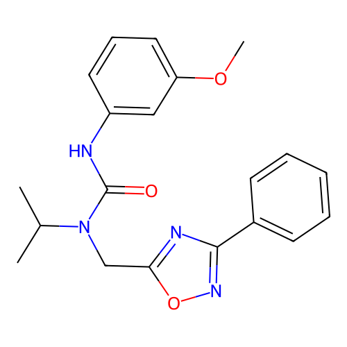 3-(3-Methoxyphenyl)-1-[(3-phenyl-1,2,4-oxadiazol-5-yl)methyl]-1-propan-2-ylurea structure