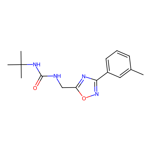 1-Tert-butyl-3-[[3-(3-methylphenyl)-1,2,4-oxadiazol-5-yl]methyl]urea structure