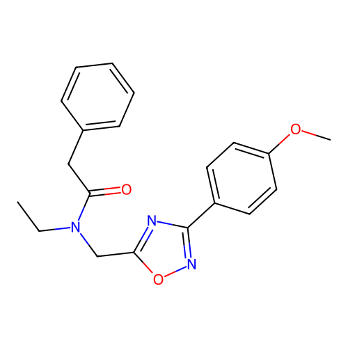 N-ethyl-N-[[3-(4-methoxyphenyl)-1,2,4-oxadiazol-5-yl]methyl]-2-phenylacetamide structure