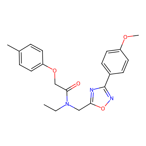 N-ethyl-N-[[3-(4-methoxyphenyl)-1,2,4-oxadiazol-5-yl]methyl]-2-(4-methylphenoxy)acetamide structure