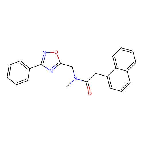 N-methyl-2-naphthalen-1-yl-N-[(3-phenyl-1,2,4-oxadiazol-5-yl)methyl]acetamide structure