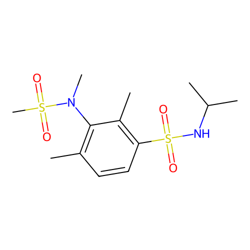 2,4-dimethyl-3-[methyl(methylsulfonyl)amino]-N-propan-2-ylbenzenesulfonamide structure