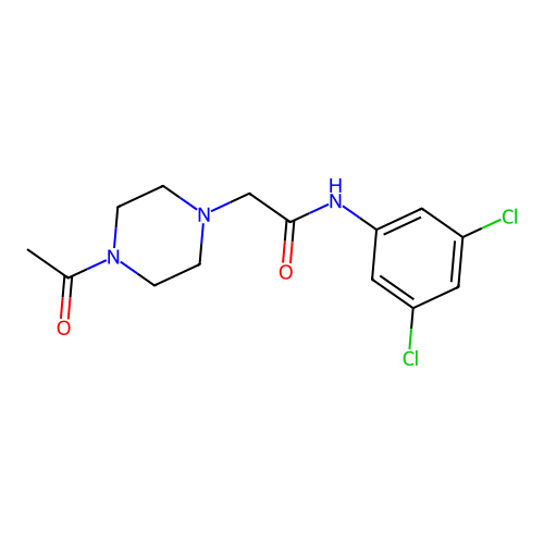 2-(4-acetylpiperazin-1-yl)-N-(3,5-dichlorophenyl)acetamide structure