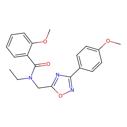 N-ethyl-2-methoxy-N-[[3-(4-methoxyphenyl)-1,2,4-oxadiazol-5-yl]methyl]benzamide structure