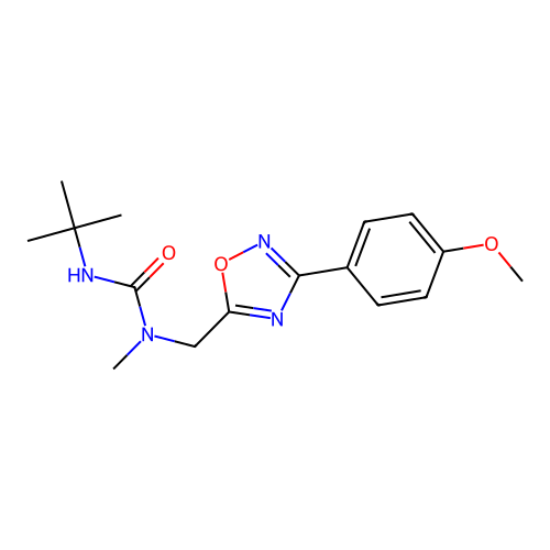 3-Tert-butyl-1-[[3-(4-methoxyphenyl)-1,2,4-oxadiazol-5-yl]methyl]-1-methylurea structure