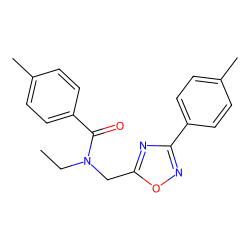 N-ethyl-4-methyl-N-[[3-(4-methylphenyl)-1,2,4-oxadiazol-5-yl]methyl]benzamide structure