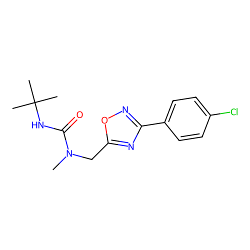 3-Tert-butyl-1-[[3-(4-chlorophenyl)-1,2,4-oxadiazol-5-yl]methyl]-1-methylurea structure