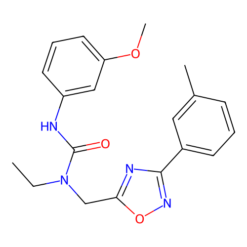 1-ethyl-3-(3-methoxyphenyl)-1-[[3-(3-methylphenyl)-1,2,4-oxadiazol-5-yl]methyl]urea structure