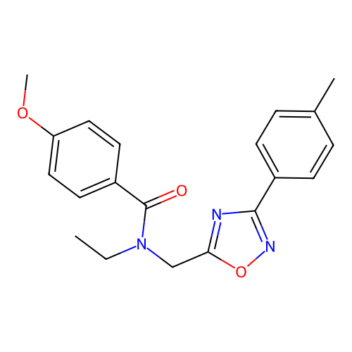N-ethyl-4-methoxy-N-[[3-(4-methylphenyl)-1,2,4-oxadiazol-5-yl]methyl]benzamide structure