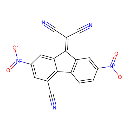 Propanedinitrile, (4-cyano-2,7-dinitro-9H-fluoren-9-ylidene)- structure
