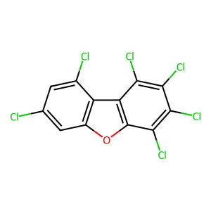 1,2,3,4,7,9-Hexachlorodibenzofuran structure