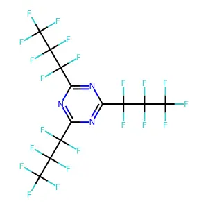 2,4,6-Tris(heptafluoropropyl)-1,3,5-triazine structure