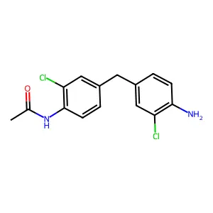 N-(4-((4-Amino-3-chlorophenyl)methyl)-2-chlorophenyl)acetamide structure