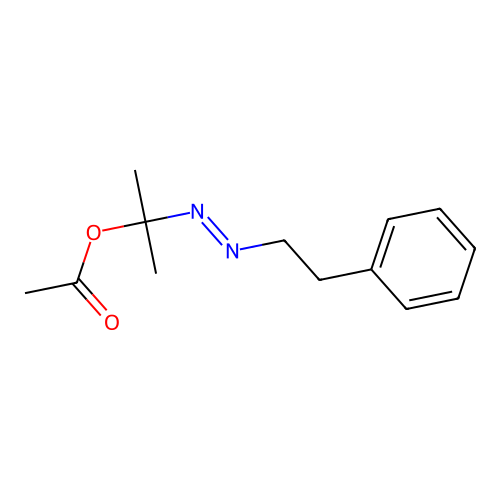 2-[(e)-(2-Phenylethyl)diazenyl]propan-2-yl acetate structure