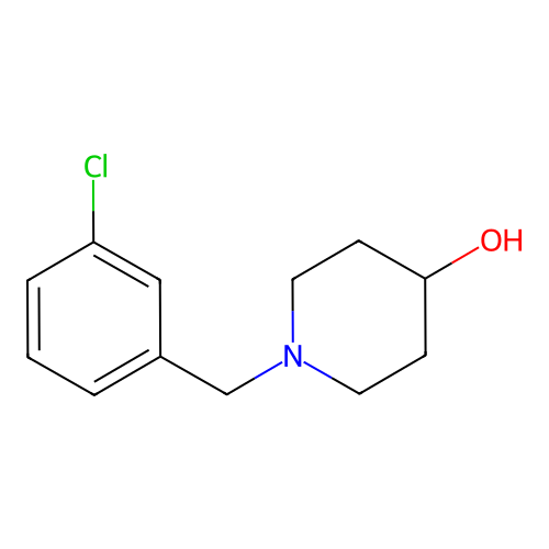 1-[(3-Chlorophenyl)methyl]piperidin-4-ol structure