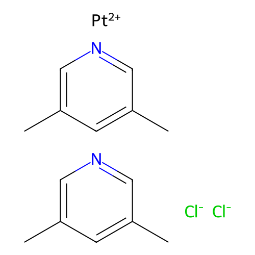 cis-Bis(3,5-dimethylpyridine)dichloroplatinum structure