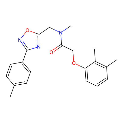 2-(2,3-dimethylphenoxy)-N-methyl-N-[[3-(4-methylphenyl)-1,2,4-oxadiazol-5-yl]methyl]acetamide structure