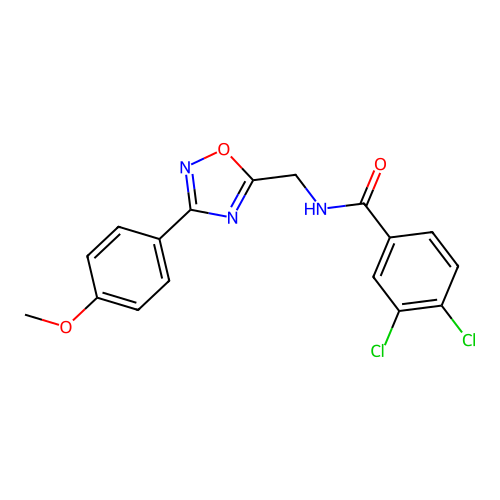 3,4-dichloro-N-[[3-(4-methoxyphenyl)-1,2,4-oxadiazol-5-yl]methyl]benzamide structure