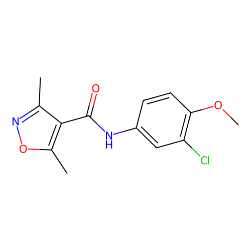 N-(3-chloro-4-methoxyphenyl)-3,5-dimethyl-1,2-oxazole-4-carboxamide structure