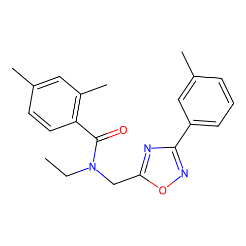 N-ethyl-2,4-dimethyl-N-[[3-(3-methylphenyl)-1,2,4-oxadiazol-5-yl]methyl]benzamide structure