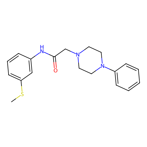 N-(3-methylsulfanylphenyl)-2-(4-phenylpiperazin-1-yl)acetamide structure