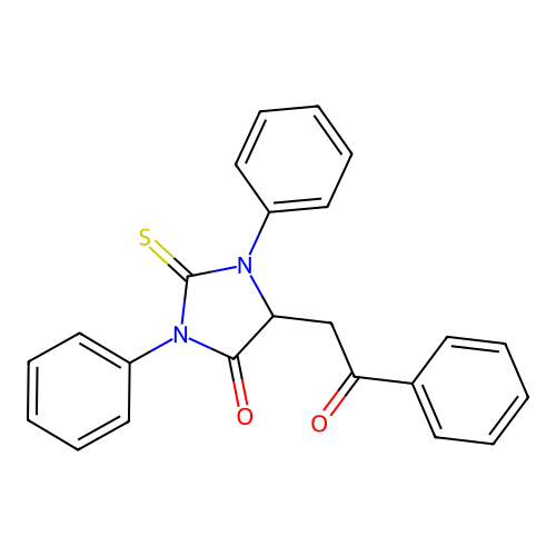 5-(2-Oxo-2-phenylethyl)-1,3-diphenyl-2-thioxoimidazolidin-4-one structure