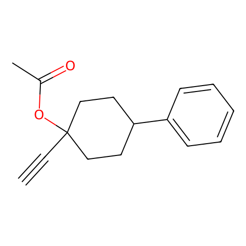 1-Ethynyl-4-phenylcyclohexylacetate structure